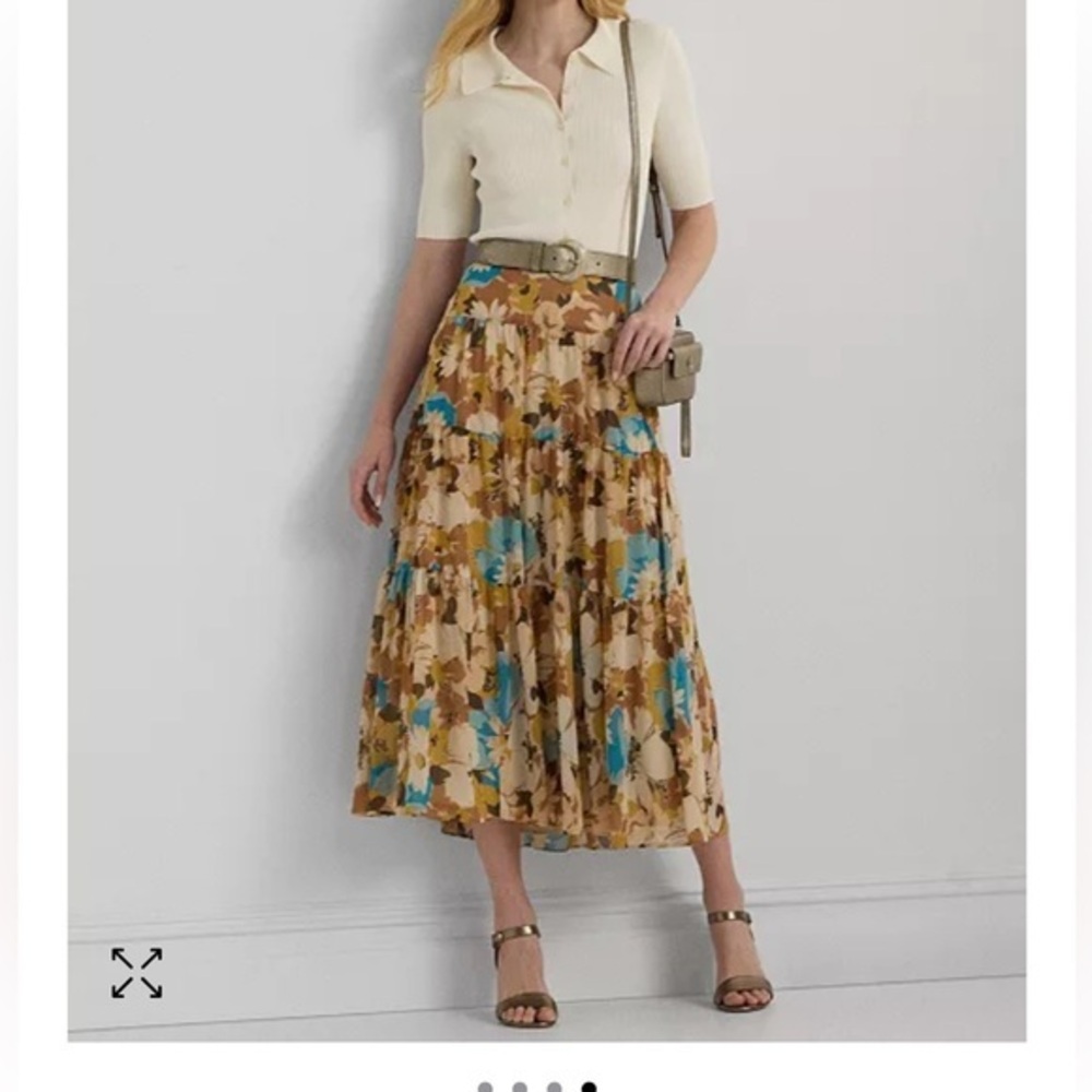 Lauren Ralph Lauren 🔥 Georgette Women's Floral A-Line Skirt
